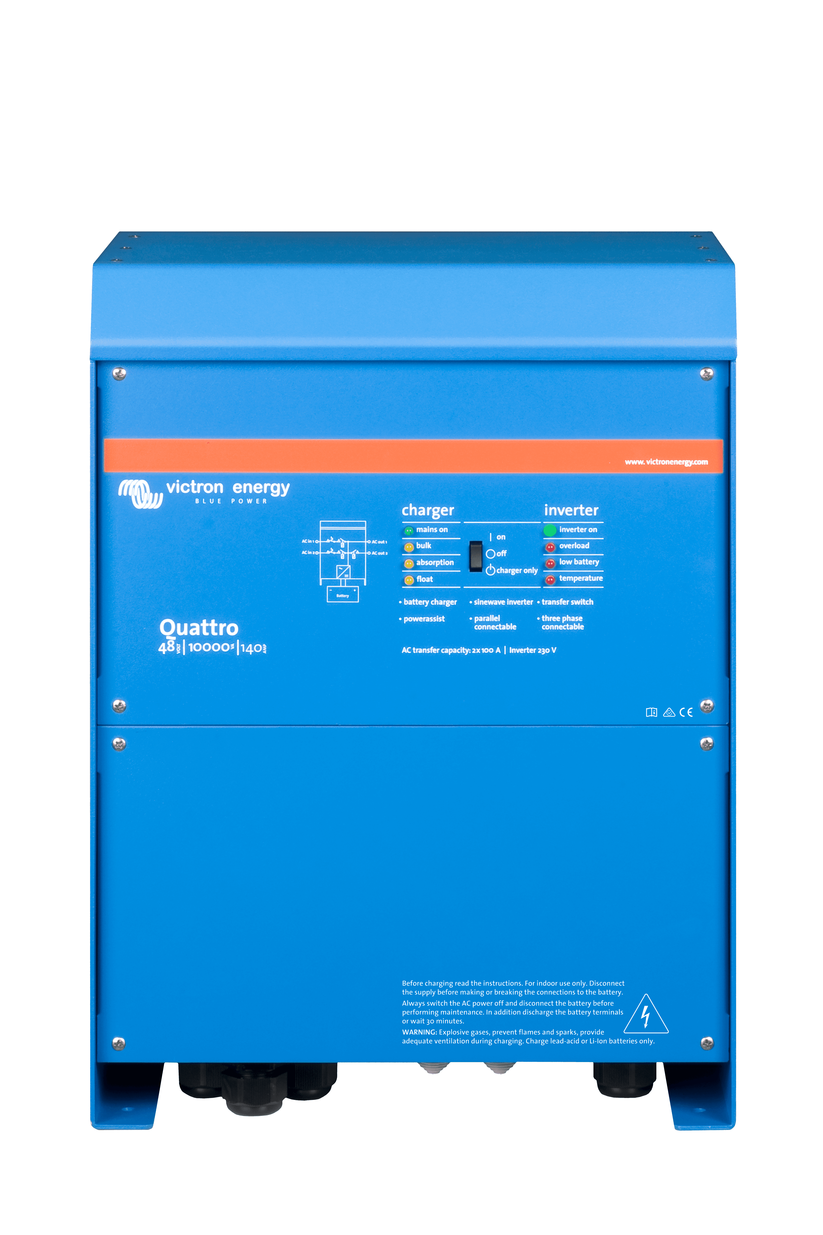 Quattro 48V 10000VA 140A 230V (front) thumbnail